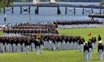 Midshipmen march onto Worden Field at the United States Naval Academy in Annapolis, Md. for the annual Commissioning Week Color Parade in 2009. Midshipmen march onto Worden Field at the United States Naval Academy in Annapolis, Md. for the annual Commissioning Week Color Parade in 2009.
