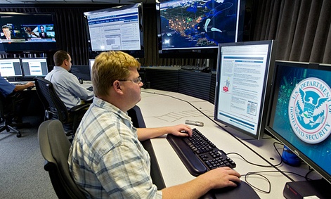 Cybersecurity analysts at the Homeland Security Department.