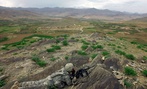 A U.S. soldier holds security duty in Wardak province.