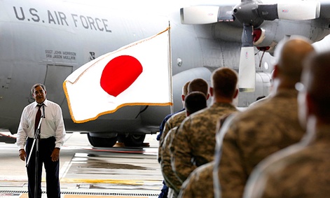 Secretary of Defense Leon Panetta during his trip to Japan speaks to military personnel stationed at Yokota.