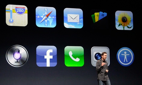 Scott Forstall, Apple's senior vice president of iOS Software, speaks during an Apple event in San Francisco