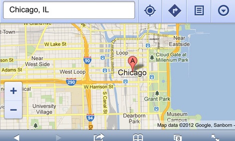 Google Maps, as rendered in Apple's Safari mobile browser.