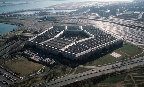 An aerial view of the Pentagon.
