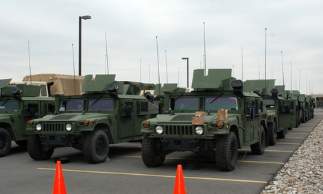 More than two dozen New York Army National Guard vehicles were deployed to New York City.