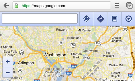 The web version of Google Maps is viewable on iOS browsers, such as mobile Chrome.