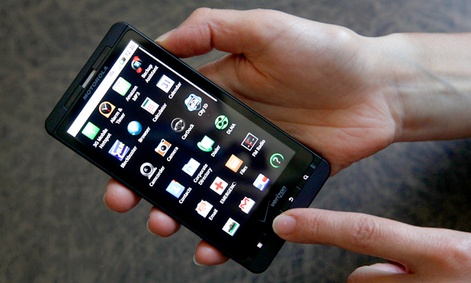 The Droid X, a touchscreen phone from 2010. 