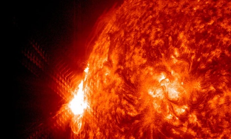Solar flares and solar winds are common types of space weather NASA measures.