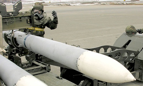 Missiles are prepped for a test in Alaska in 2005.