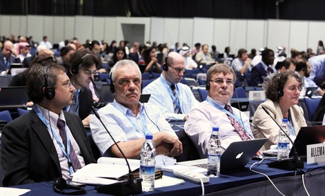 German delegates on the fourth day of the 12-day-long World Conference on International Telecommunications
