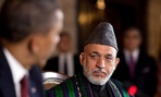 Obama met with Hamid Karzai at the Presidential Palace in Kabul.