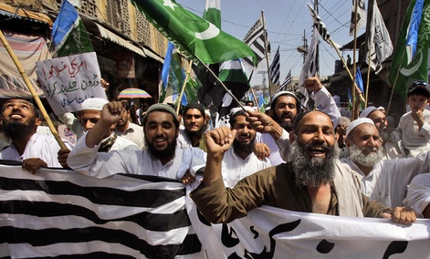 Protesters in Pakistan