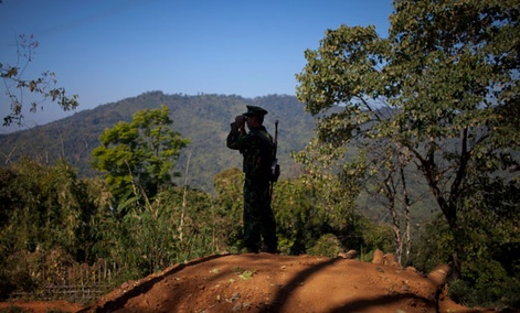 A Kachin outpost is along the Chinese border.