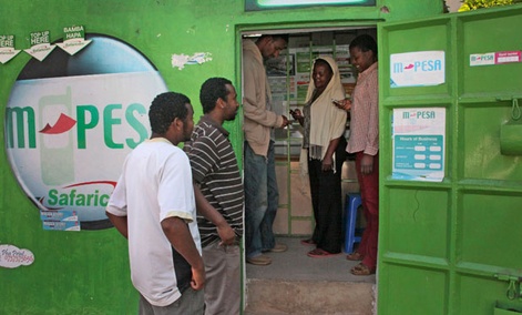 Users visit an M-Pesa location in Nairobi in 2011.