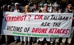 Pakistani tribal villagers hold a rally to condemn U. S. drone attacks. Pakistani tribal villagers hold a rally to condemn U. S. drone attacks.