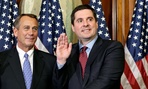Rep. Devin Nunes, R-Calif., right, stands for a ceremonial photo with Speaker of the House John Boehner, R-Ohio.