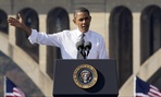 Barack Obama spoke at the Key Bridge in Washington to promote infrastructure programs in 2011.