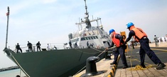 U.S. Navy ship USS Freedom (LCS 1) berths at the Changi Naval Base on Thursday April 18, 2013 in Singapore.