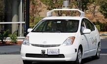 One of Google's driverless cars in action, a product of the company's X-lab