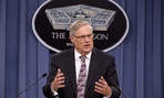 Pentagon Comptroller Robert Hale speaking to reporters during a press briefing on Friday