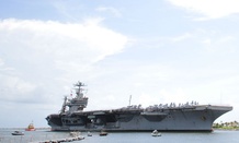 The USS Abraham Lincoln arrives for a scheduled port visit in Florida. Dusek was found to have steered the aircraft carrier to Port Klang, Malaysia – a port terminal owned by Francis. 
