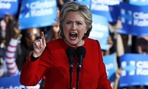 Democratic presidential nominee Hillary Clinton speaks at a rally in Pittsburgh Monday. 