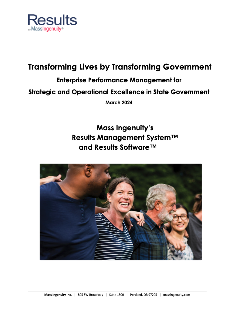 Transforming Lives By Transforming Government: Enterprise Performance 