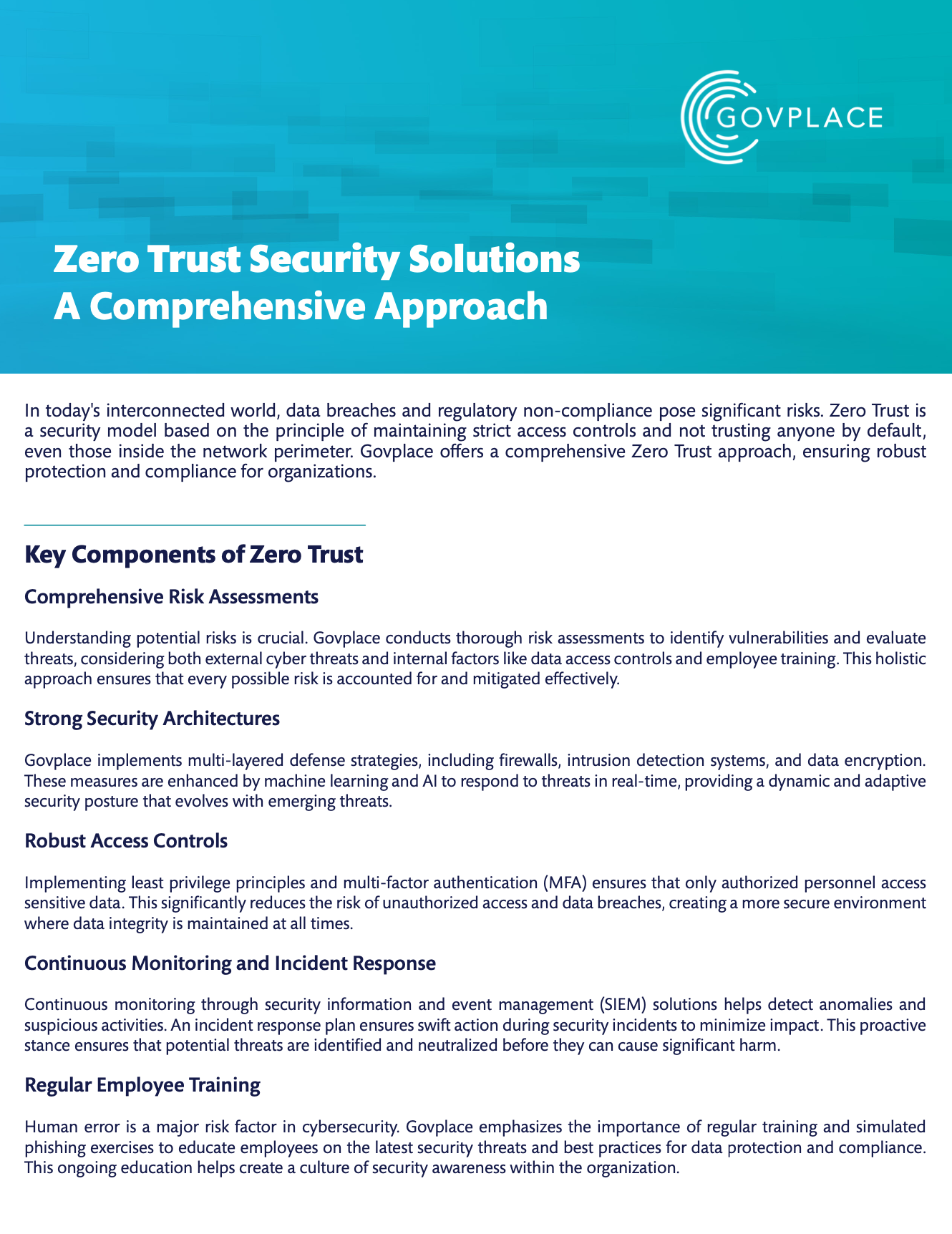 Zero Trust Security Solutions: A Comprehensive Approach