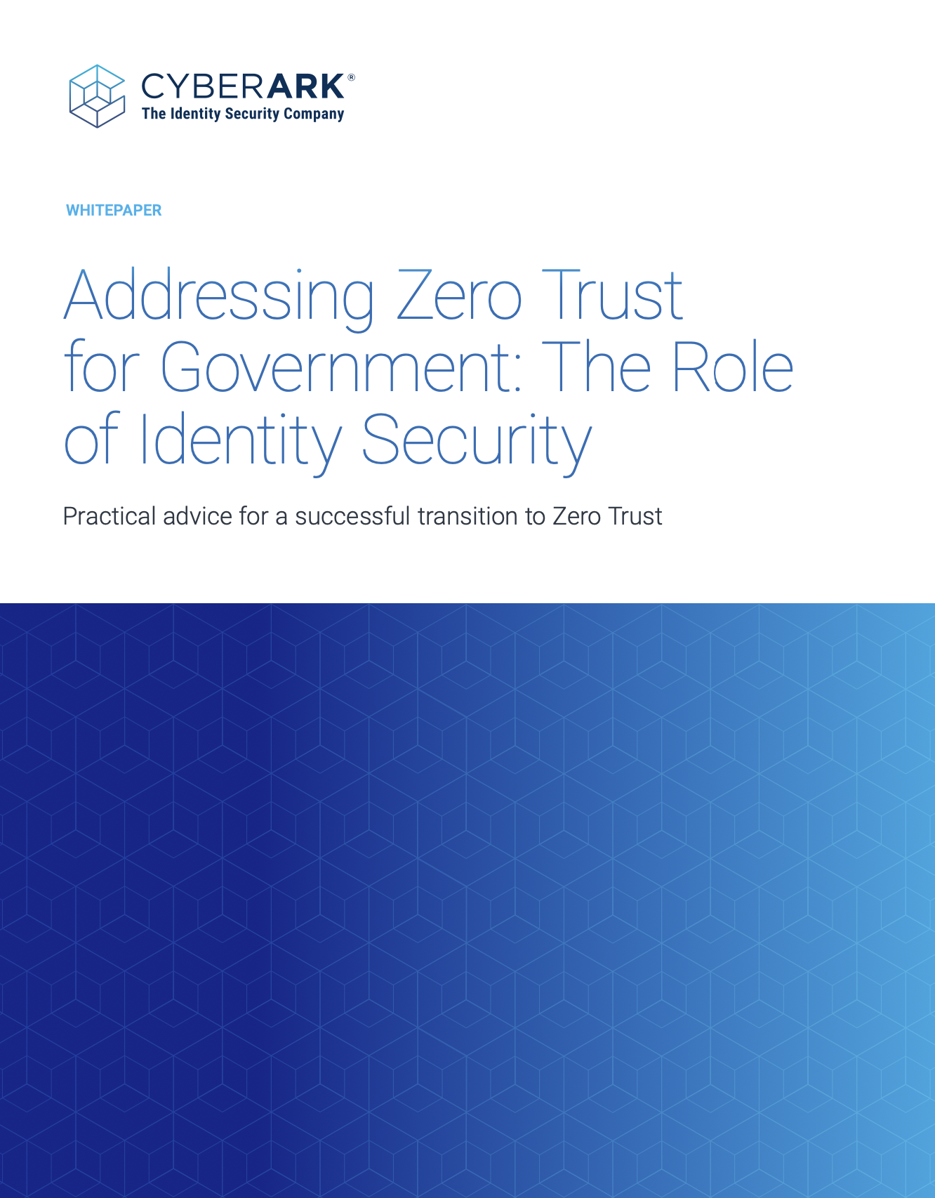 Addressing Zero Trust for Government--The Role of Identity Security