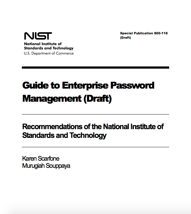 NIST Password Management Draft