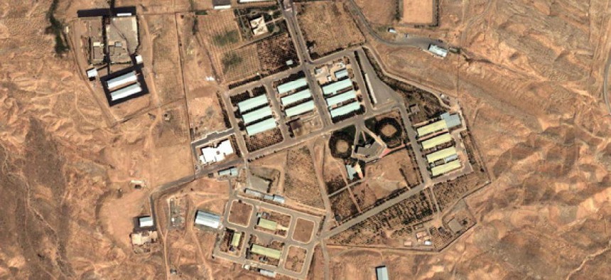 A satellite photo shows an Iranian military complex March 8.