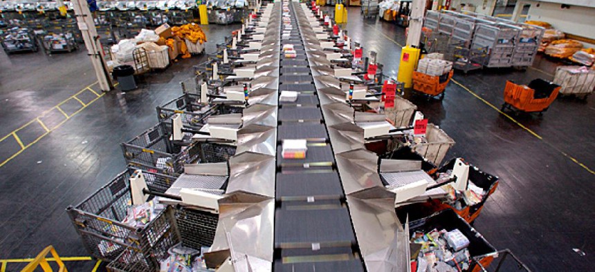 A USPS processing and distribution center in Los Angeles