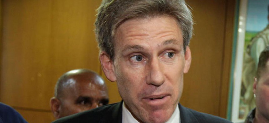 J. Christopher Stevens spoke to local media at the Tibesty Hotel where an African Union delegation was meeting with opposition leaders in Benghazi in 2011.