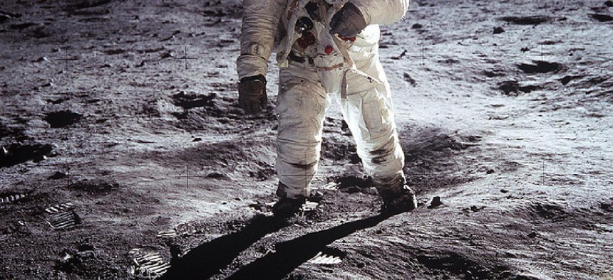 Photo of Astronaut Buzz Aldrin taken by Neil Armstrong from the surface of the Moon.