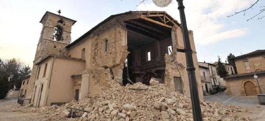 The earthquake hit the Abruzzo region in 2009.
