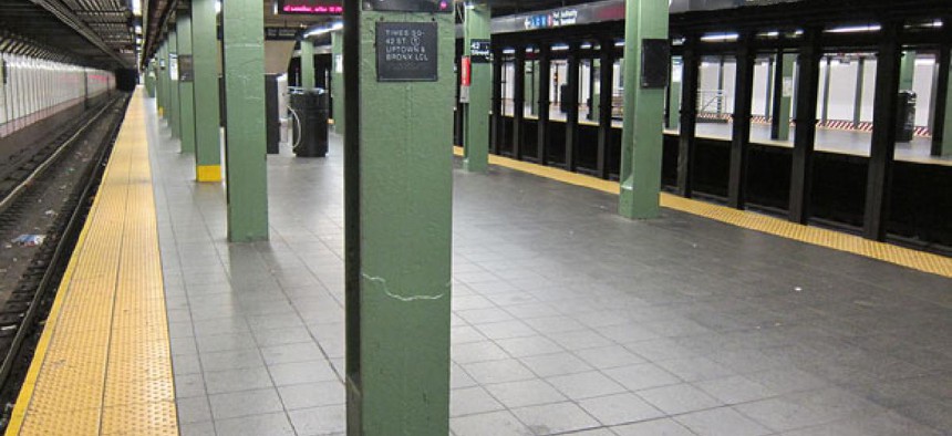 The Times Square station is normally the busiest in the New York system.