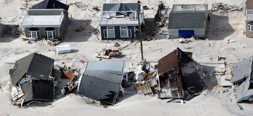 Damage in the wake of superstorm Sandy in the central Jersey Shore area of New Jersey 