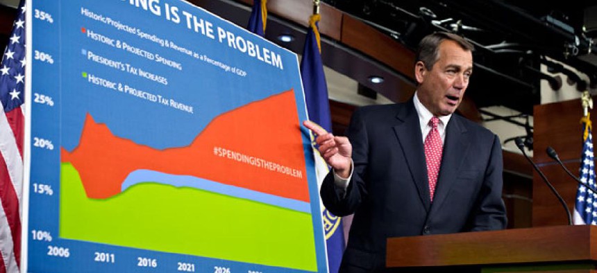 John Boehner held a news conference Friday on the fiscal cliff.