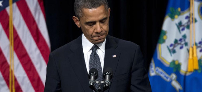 Obama spoke at a vigil for the victims of the Sandy Hook Elementary School shooting on Sunday
