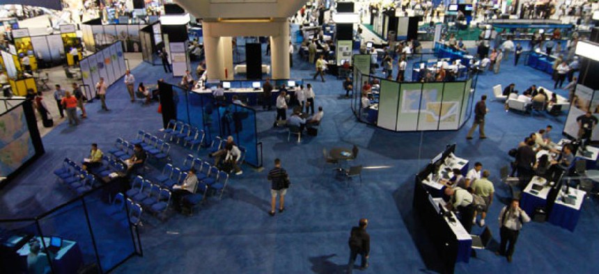 Trade shows like the ESRI convention draw thousands of visitors.