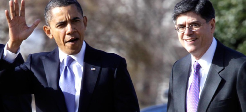 President Barack Obama and former White House chief of staff Jack Lew