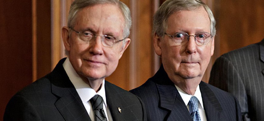 Senate Majority Leader Harry Reid, D-Nev., left, and Senate Minority Leader Mitch McConnell, R-Ky.