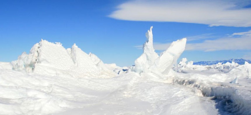 The Ross Sea's glaciers are part of Antarctica's scenery.