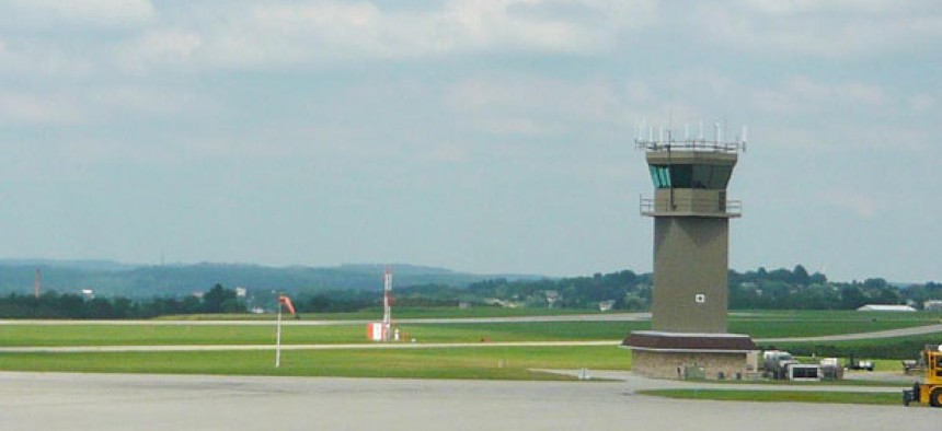 The air traffic tower at Latrobe, Pennsylvania's Arnold Palmer Regional Airport is slated to close due to the cuts.