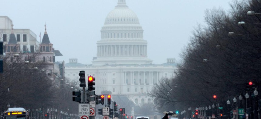 A view of Capitol Hill from Pennsylvania Avenue in Washington, Wednesday, March 6, 2013.