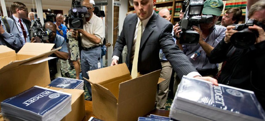 Copies of the budget were distributed to Senate staff Wednesday morning.