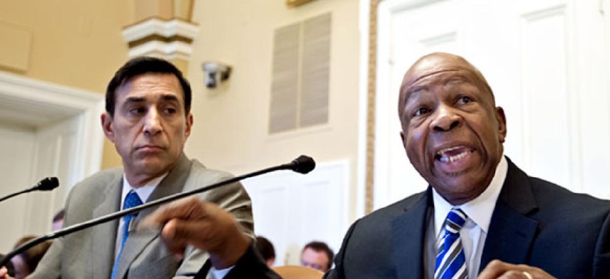 House Oversight and Government Reform Committee Chairman Rep. Darrell Issa, R-Calif., left, and the committee's ranking Democrat Rep. Elijah Cummings, D-Md.