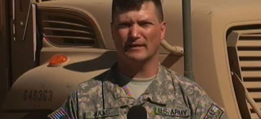 Army Lt. Col. Darin Haas shot a video for the Defense Department saying hello to those back home in 2010.