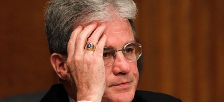 “It’s wrong to force American families to fund the paychecks of federal employees who don’t feel like paying their taxes,” Sen. Tom Coburn, R-Okla., said.