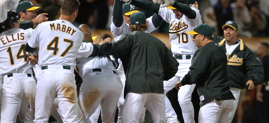 The 2002 Oakland Athletics were the subject of Michael Lewis' book.