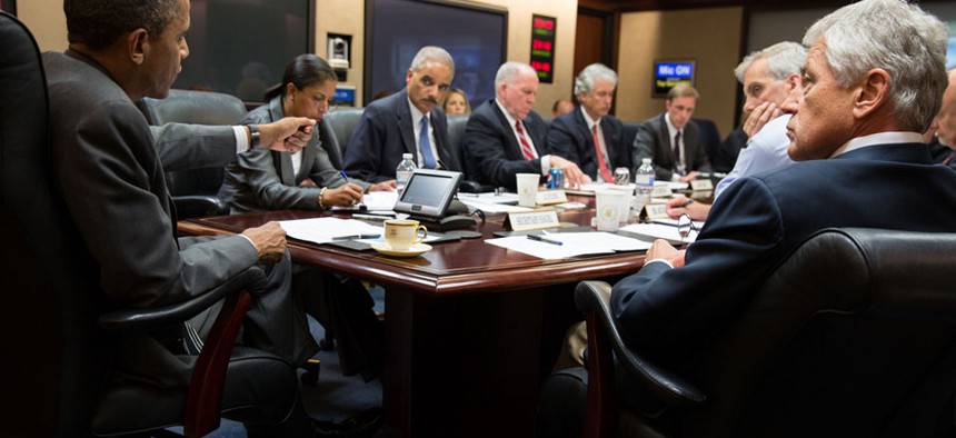Obama met with his national security team about Egypt on July 3.